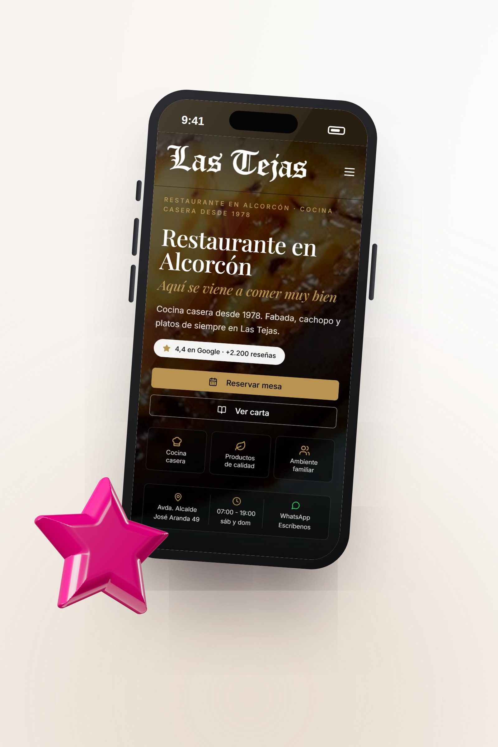 Las Tejas: Web del restaurante