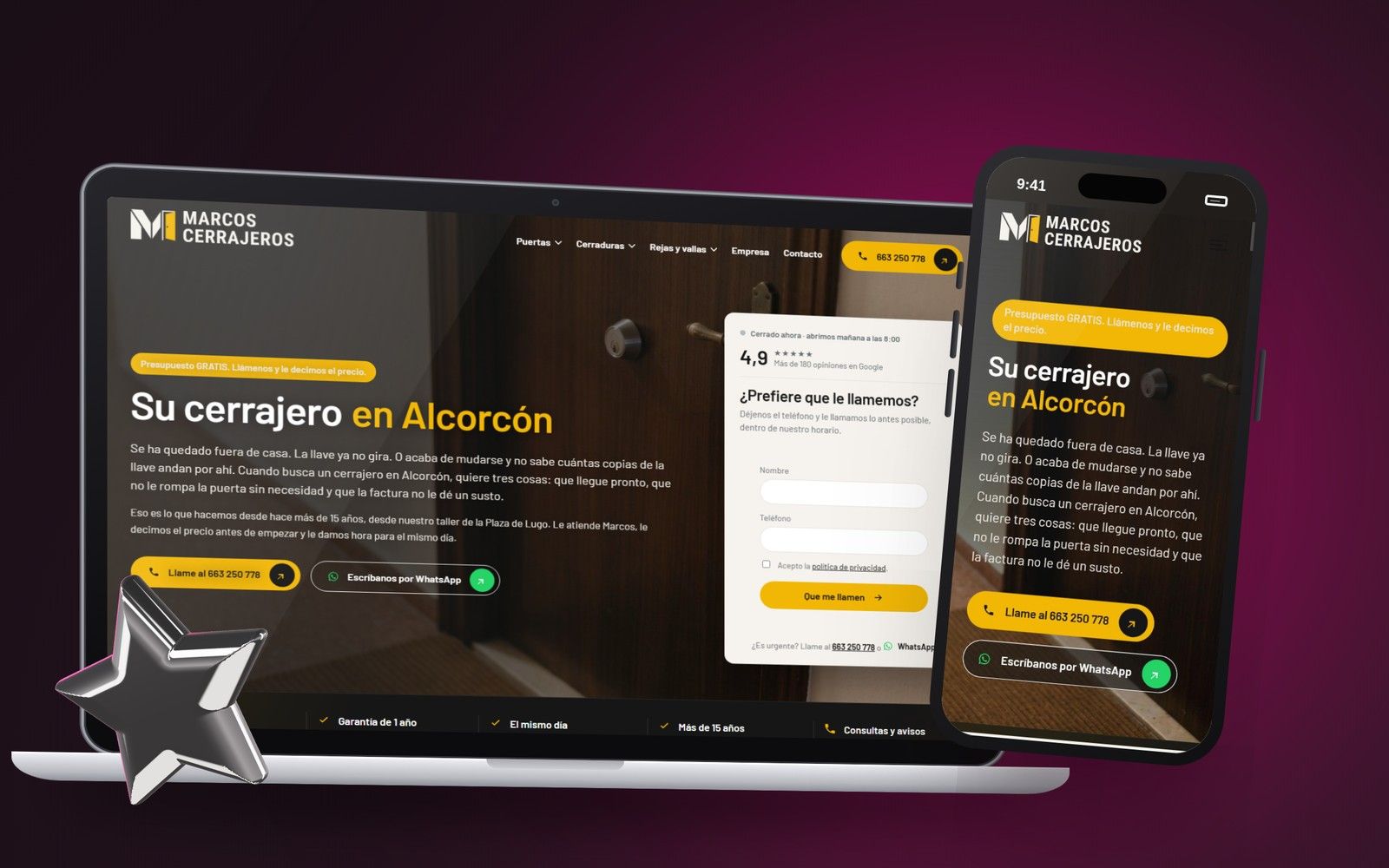 Marcos Cerrajeros: Ficha y web nueva