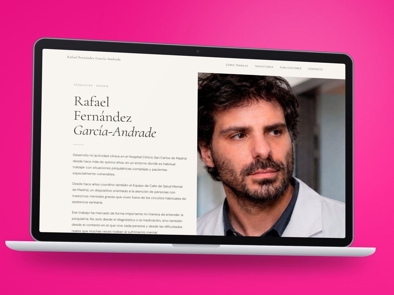 Web de RFG Andrade en un portátil